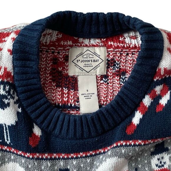Vintage St John's Bay Snowman Christmas Sweater Fair Isle Ugly Sweater Small - Picture 3 of 5